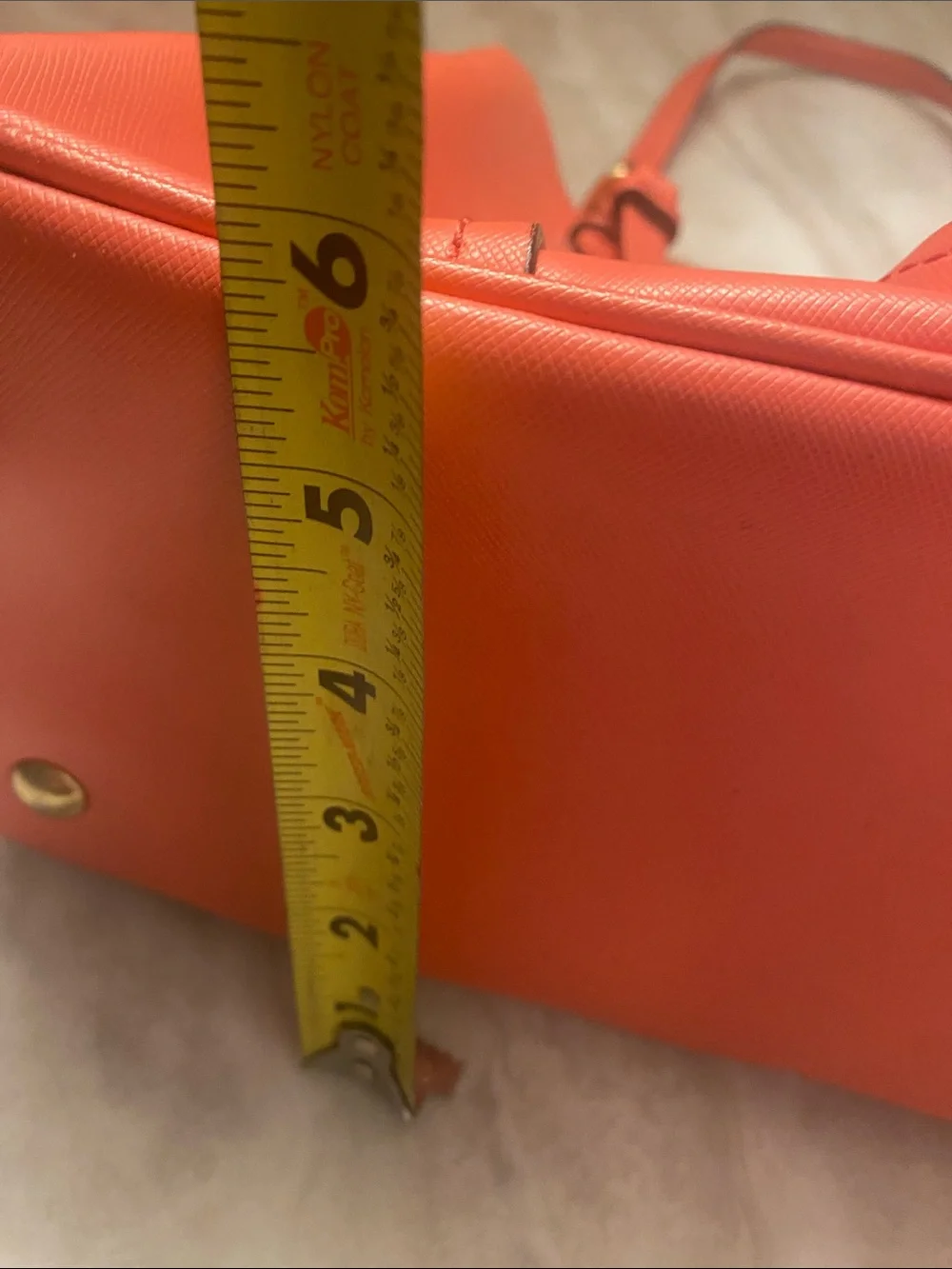 Coach Coral/Peach Leather Triple-Zip Tote